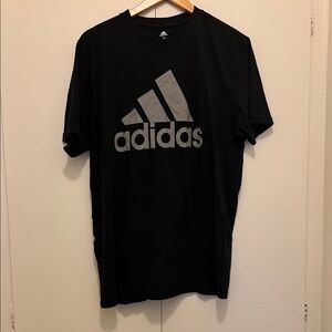 Adidas Men's Black and Gray Short Sleeve Tee
